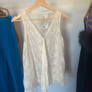 lacey white blouse from vintage store in tokyo